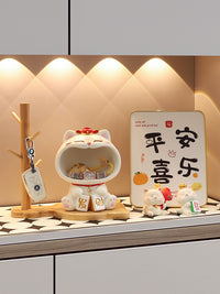 招财猫玄关钥匙收纳摆件入户鞋柜客厅家居创意装饰品乔迁新居礼物