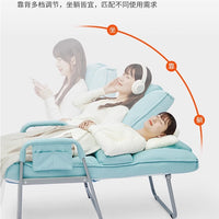 办公椅躺椅折叠午休家用卧室电脑椅办公室舒适懒人座椅沙发靠背椅 柠檬黄单椅子