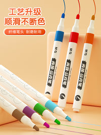 晨光丙烯马克笔不透色可叠色小学生专用儿童美术DIY彩色笔芯水彩笔软头可水洗幼儿园涂鸦防水直液式丙烯24色 【优握升级⭐48色】免按压 三角杆