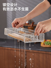 304不锈钢筷子笼厨房消毒柜勺子筷子收纳篮筷子篮沥水篮内置餐具 壁挂款-304不锈钢小号筷子篮（配双位贴）