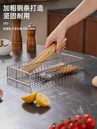 304不锈钢筷子笼厨房消毒柜勺子筷子收纳篮筷子篮沥水篮内置餐具 壁挂款-304不锈钢小号筷子篮（配双位贴）