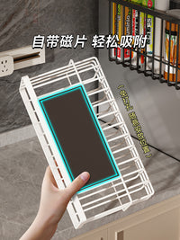 冰箱置物架侧收纳厨房夹缝调料品神器保鲜袋挂篮入户门磁吸收纳架 白色小号磁吸款（适用冰箱、金属门后）