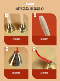 碰铃铜碰钟小学生奥尔夫打击乐器幼儿园纯儿童带木柄撞红绳小铃铛