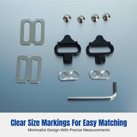 Cycling Cleat, Universal Bike Pedal Plate for Road and Trail, SPD Compatible, Metal, Complete Installation Kit