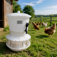 Automatic Chicken Feeder, Metal Poultry Feeder for Backyard Hens, No Waste Chicken Feeders and Drinkers