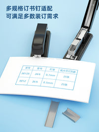 得力文具订书机标准型大小号加厚层办公商务白领用品省力定书机12号钉基础型学生资料纸手动多功能装订器0309 浅绿【平头款/订25页】-送1盒钉