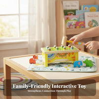 Wooden Whack-a-Rodent Toy Develops Hand-Vision Coordination Cat Pounding Peg Game Hammering Bench Toy Parent-Child Interactive