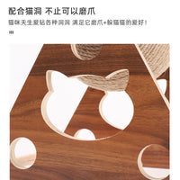 猫抓板木质猫抓球猫咪手实木猫爬架滚轮跑步机猫抓柱滚球减肥 柠檬黄大号