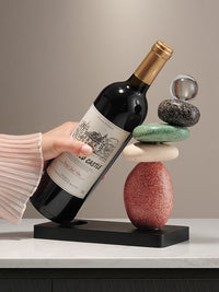 时来运转红酒架酒柜电视柜轻奢高档高端大气家居装饰品餐边柜摆件 石来运转酒架-一对