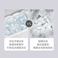美的制冰机家用小型全自动小功率宿舍mini冰块商用奶茶造冰机 极地白（基础款）.