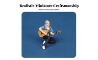 1:64 Scale Guitarist Figure High Intricacy Miniature Musician Model Miniature Scene Figure Lifelike Features Rock Band