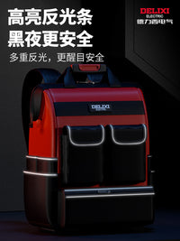 德力西双肩工具背包结实耐用电工帆布收纳多功能维修箱包加厚五金 德力西19.5寸经典款【承重120斤】