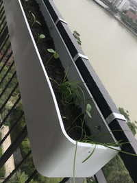 铁艺花箱栏杆花架绿萝花盆简约悬挂壁挂室内防护栏多肉花架置物架 长60宽20高15黑色
