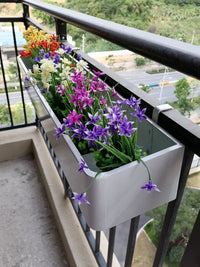 铁艺花箱栏杆花架绿萝花盆简约悬挂壁挂室内防护栏多肉花架置物架 长60宽20高15黑色