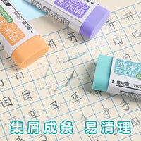 得力纳米净橡皮擦干净无痕学生用集屑成条无碎屑马卡龙大号橡皮擦 【马卡龙色/夹心橡皮】中号24块/易擦拭-少屑无尘