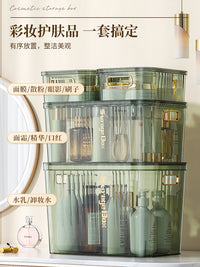 桌面亚克力收纳盒梳妆台面膜化妆品收纳筐透明盒子带盖杂物置物架