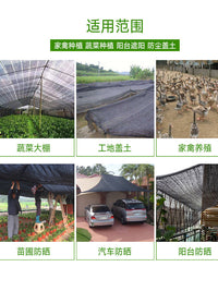 黑色遮阳网菜地加密加厚防晒网防老化大棚网农用遮阴网庭院太阳网 抗老化加厚8针2米宽10米长