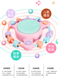 手拍鼓婴儿玩具0一1岁2幼儿童音乐拍拍鼓3宝宝6个月以上益智8早教 音乐手拍鼓·粉【送电池】