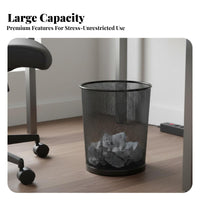 Metal Mesh Trash Can Anti-Rust Wire Mesh Wastebasket Round Uncovered Top Garbage Bin Large Capacity Round Metal Garbage Bin