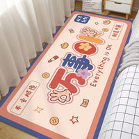 卧室地毯床边床下床前地垫可爱卡通家用四季通用榻榻米飘窗阳台垫 紫色bear熊 80*160厘米（水晶绒）