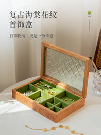 实木质首饰盒收纳盒复古精致生日礼物新婚项链戒指耳环耳钉饰品盒