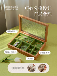 实木质首饰盒收纳盒复古精致生日礼物新婚项链戒指耳环耳钉饰品盒