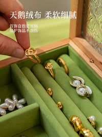 实木质首饰盒收纳盒复古精致生日礼物新婚项链戒指耳环耳钉饰品盒