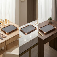 Jewelry Tray with Slots Wood-Grain Jewelry Display Tray Tabletop for Dresser