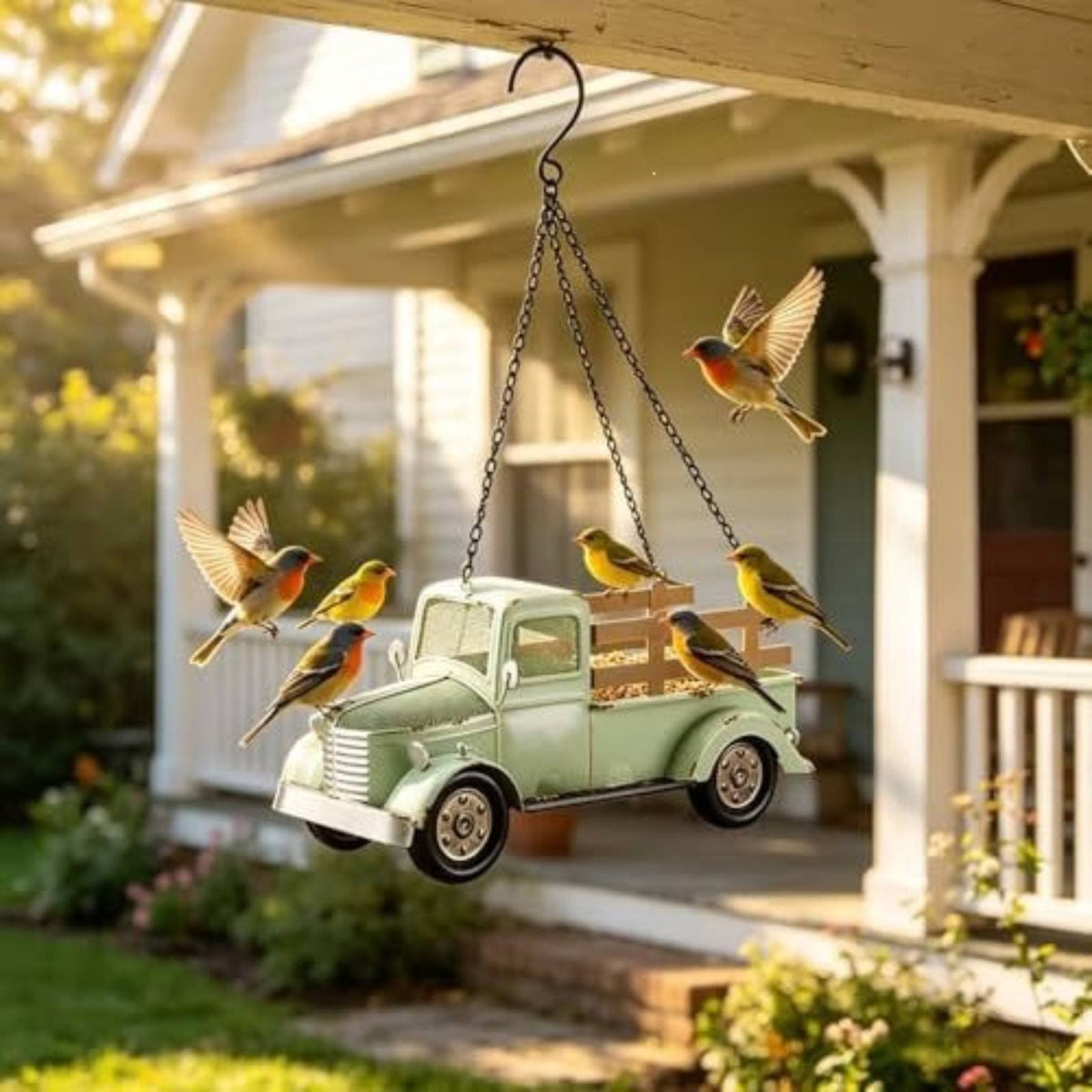 Classic Pickup Bird Feeder Garden Ornament Retro Pickup Bird Feeder Gift Idea Outdoor Decor for Yard, Porch