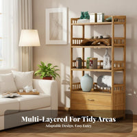 Multifunctional Tiered Tea Shelf with Drawers Multi-Drawer Storage Furniture Large Capacity Space-Saving for Homeowners, Collectors, Fromice Workers, Living Room, Home, Study, Bedroom