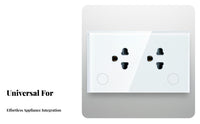 Built-in Smart Outlet Vocal Command WiFi Smart Outlet Two Socket Wall Plate No Hub Required WiFi Power Receptacle for Homeowners