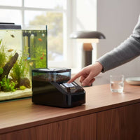 Programmable Automatic Aquatic Pet Feeder Dual-Power Power Aquarium Aquatic Pet Feeder with Base Compact for Vacation