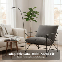 Nordic design seat paded Metal Frame Armchair Minimalist Design Accent Chair Removable and cleanable Cover Indoor Furniture Sturdy Construction for Cafe Owners, Interior Designers, Living Room, Small Apartment, Bedroom, perusing reading corner