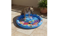 Blue Base Shark Pet Water Bed Interactive Inflatable Pet Water Bed Enrichment Inflatable Cooling Pad Portable for Pets