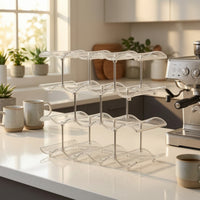 Cup Storage Rack Space-Saving Mug Organizer Coffee Mug Holder Desktop Coffee Station Organizer Sturdy for Kitchen, Bar