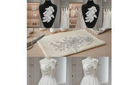 Floral Applique Sequined Embroidered Embellishment with Beads Sequin Applique 3D Beaded Embellishment Sew-on for Crafters