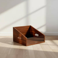 Vinyl Album Storage Box Large Capacity Wooden LP Album Box Vintage Design