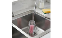 Silicone Bottle Brush Scratch Semi-Automatic Bottle Cleaner Easy to Clean Long Handle Cup Scrubber for Infants, Kitchen
