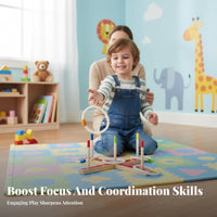 Hoop Throwing Game Educational Hoop Throwing Toy Hand-Visual Coordination Toy Indoor Outdoor Use Kids Quoits Set Easy Assembly