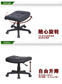 电脑椅搁脚凳小户型转椅可升降移动脚踏放脚椅美容凳皮艺工作凳子 深灰色-西皮-（升级刹车轮） 尼龙脚
