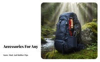 Folding Ultralight Foldable Hiking Portable Lightweight Adjustable Pole for Backpackers, Hikers, Backpacking, Snow