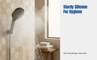 Pressurized Shower Head, 5 Spray Modes, Silicone Tip, Bathroom Use