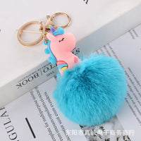 Plush Ball Unicorn Keychain Pendant for Bags and Gifts