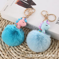 Plush Ball Unicorn Keychain Pendant for Bags and Gifts