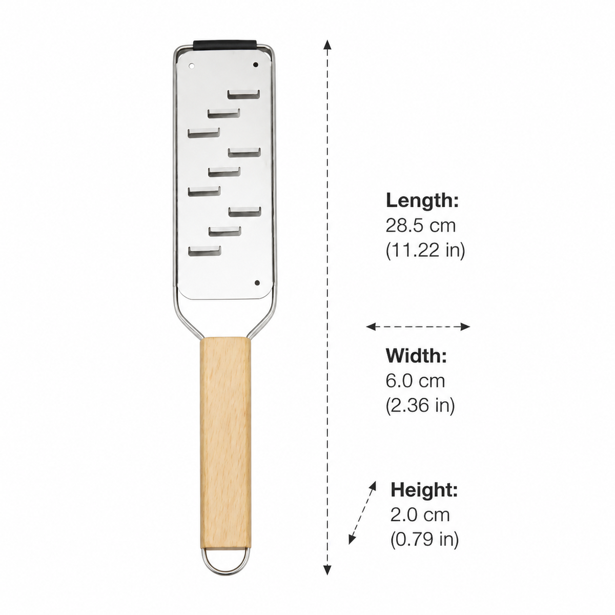 Lemon Cheese Zester, Stainless Steel Zester Grater with Wooden Handle, Fine Grater for Kitchen, Parmesan Cheese for Baking
