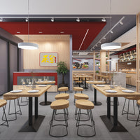 螺蛳粉店桌椅小吃快餐店商用简约铁艺家具饺子店面馆餐饮桌子凳子 高吧凳-黑