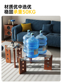 包豪斯玻璃茶几客厅家用2025新款小户型中古组合茶台实木阳台茶桌