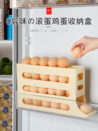 滚动鸡蛋收纳盒冰箱用侧门放鸡蛋盒装鸡蛋架托专用保鲜盒密封罐