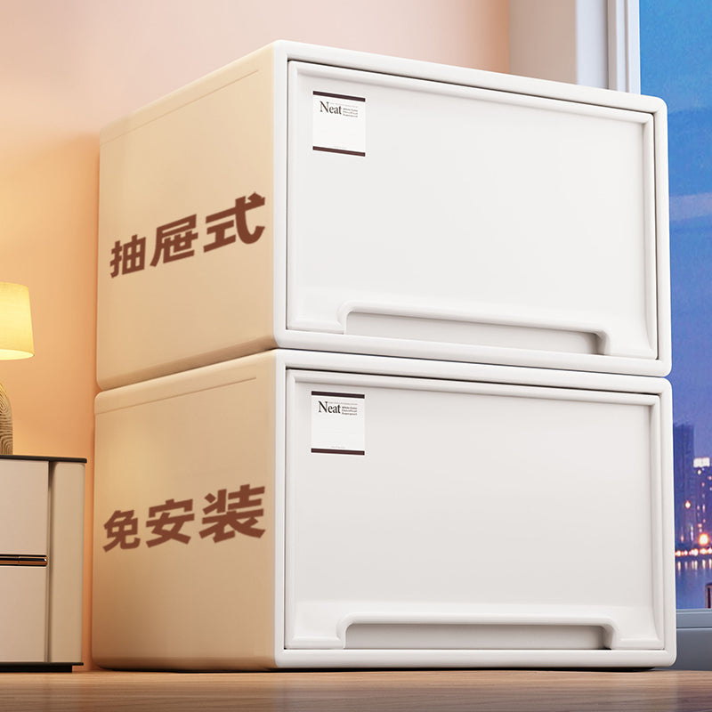 抽屉式收纳箱家用衣服放衣柜收纳盒整理盒衣物储物加厚透明塑料柜 13L:进深36*宽25.7*高13.2 透明1个【可视直观，找物方便】