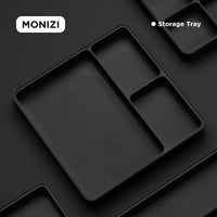 指玩屋 MONIZI堆叠置物盘EDC桌面收纳盒托盘工作台分格杂物整理 4格-黑色